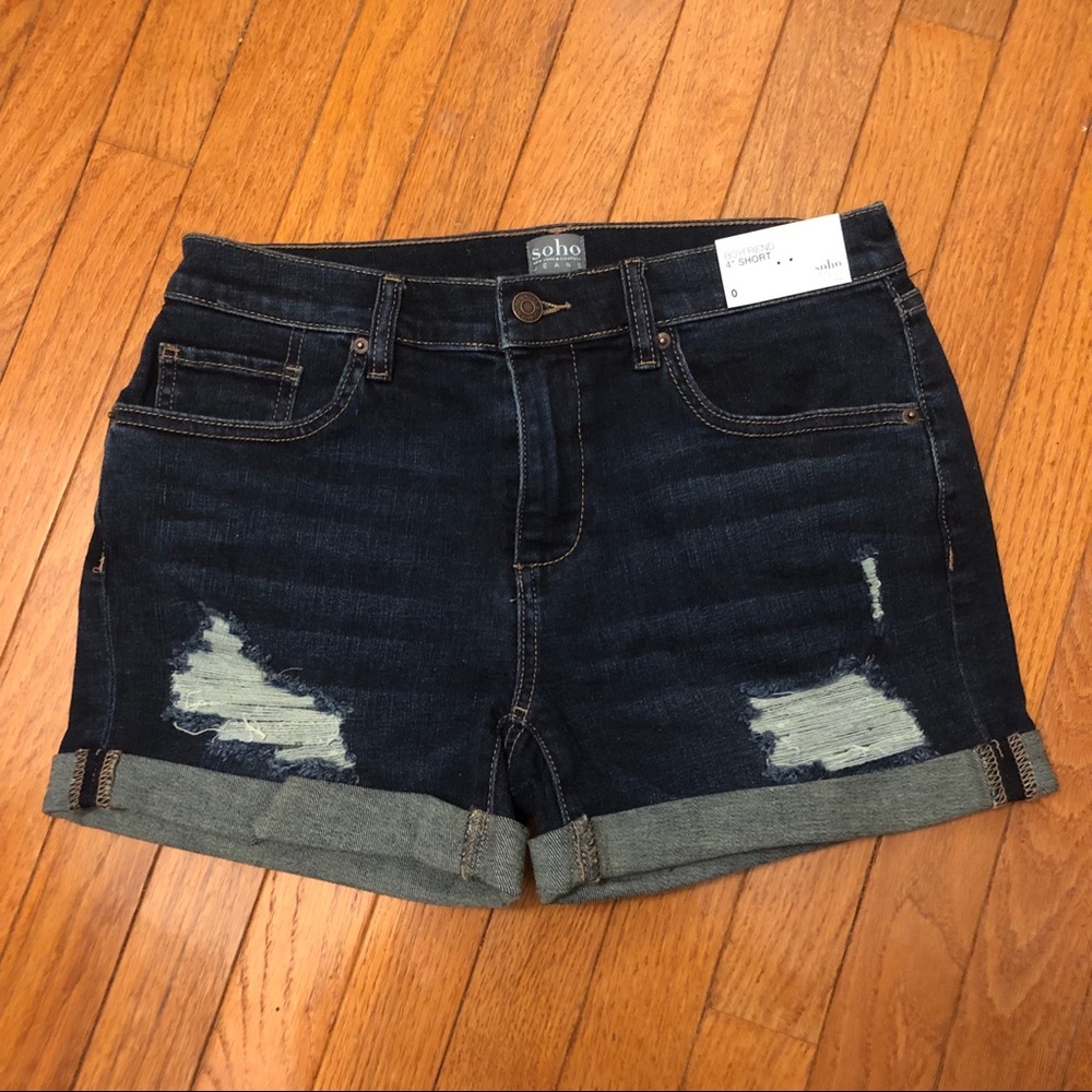 NWT NY&Company Ripped Boyfriend Jean Shorts